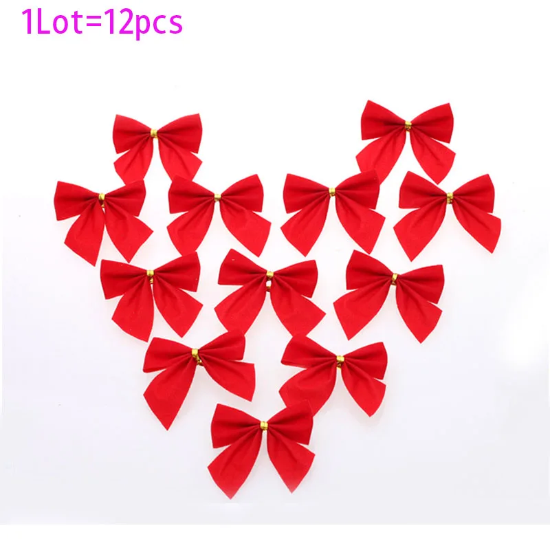 

12 шт./лот оптовая продажа красный рождества Рождественские украшения для дома, Елочное украшение для дома и сада праздничные вечерние, утол...