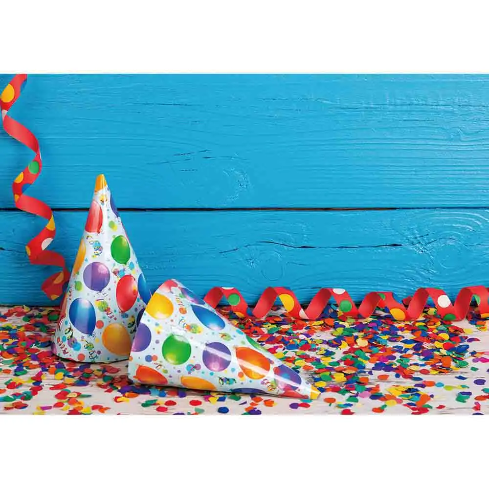 Фоны для фотосъемки Funnytree синие деревянные карнавальные украшения кепки