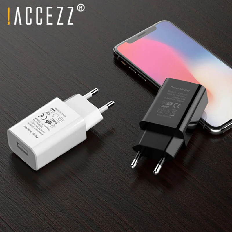 

!ACCEZZ EU USB Charger 5V 1A Universal For iphone 7 8 Wall Travel Charger Adapter Charging For Samsung S8 S9 Huawei Mobile Phone