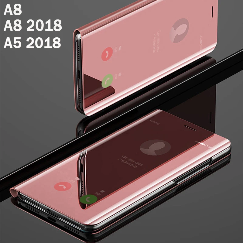 Откидной Чехол для телефона с умным зеркалом чехол Samsung galaxy A8 2018 A 8 A5 жесткий