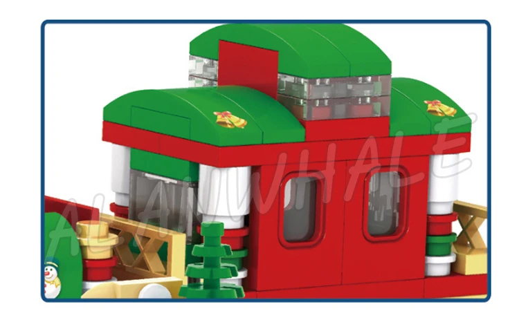 266pcs Creator зимний праздник Рождество Поезд Локомотив вагоны 25524 модель