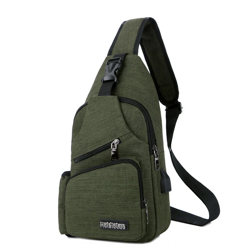 ArmyGreen Chest Bag CCRXRQ, Новое поступление, Мужская нагрудная сумка, модная, унисекс, Оксфорд, на одно плечо, на спине, сумка, USB, через плечо, сумки для путешествий, нагрудная сумка для женщин - Цвет: ArmyGreen Chest Bag