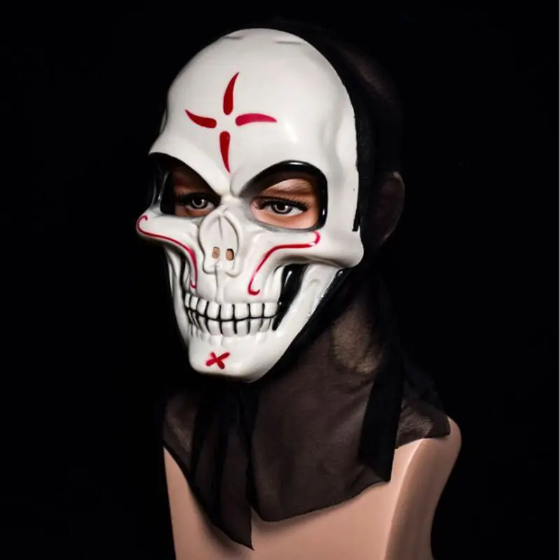 GNHYLL Хэллоуин пугающая маска череп Призрак страшный крик на все лицо маскарадное