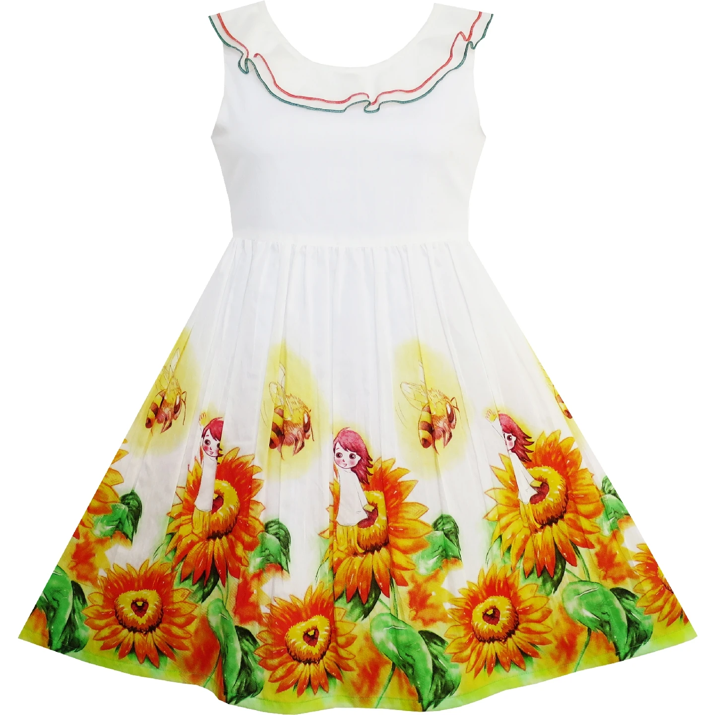 Sunny Fashion платья для девочек платье Роза Цветок Бабочка Вышивка Пурпурный 2020 Лето