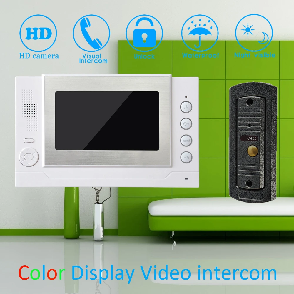 

(1 Set) 7'' Color Touch Monitor Home Improvement Video Door Phone Home Security Digital Doorbell Door Access Control Intercom
