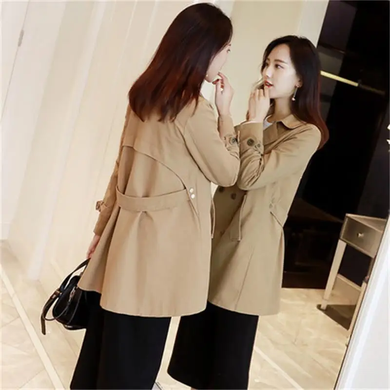 Модная Женская весенне-осенняя новая Корейская Темпераментная длинная куртка