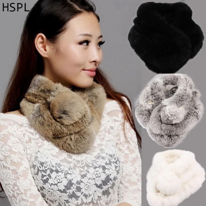 Шарф из натурального меха HSPL Осень зима 2017 шарф кролика с шарфом|rabbit scarf|fur scarfreal fur