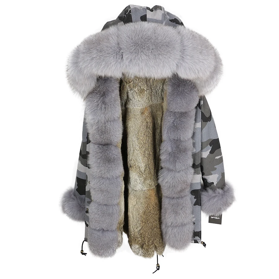 Зимняя куртка женская брендовая 2020 длинная парка с воротником из натурального