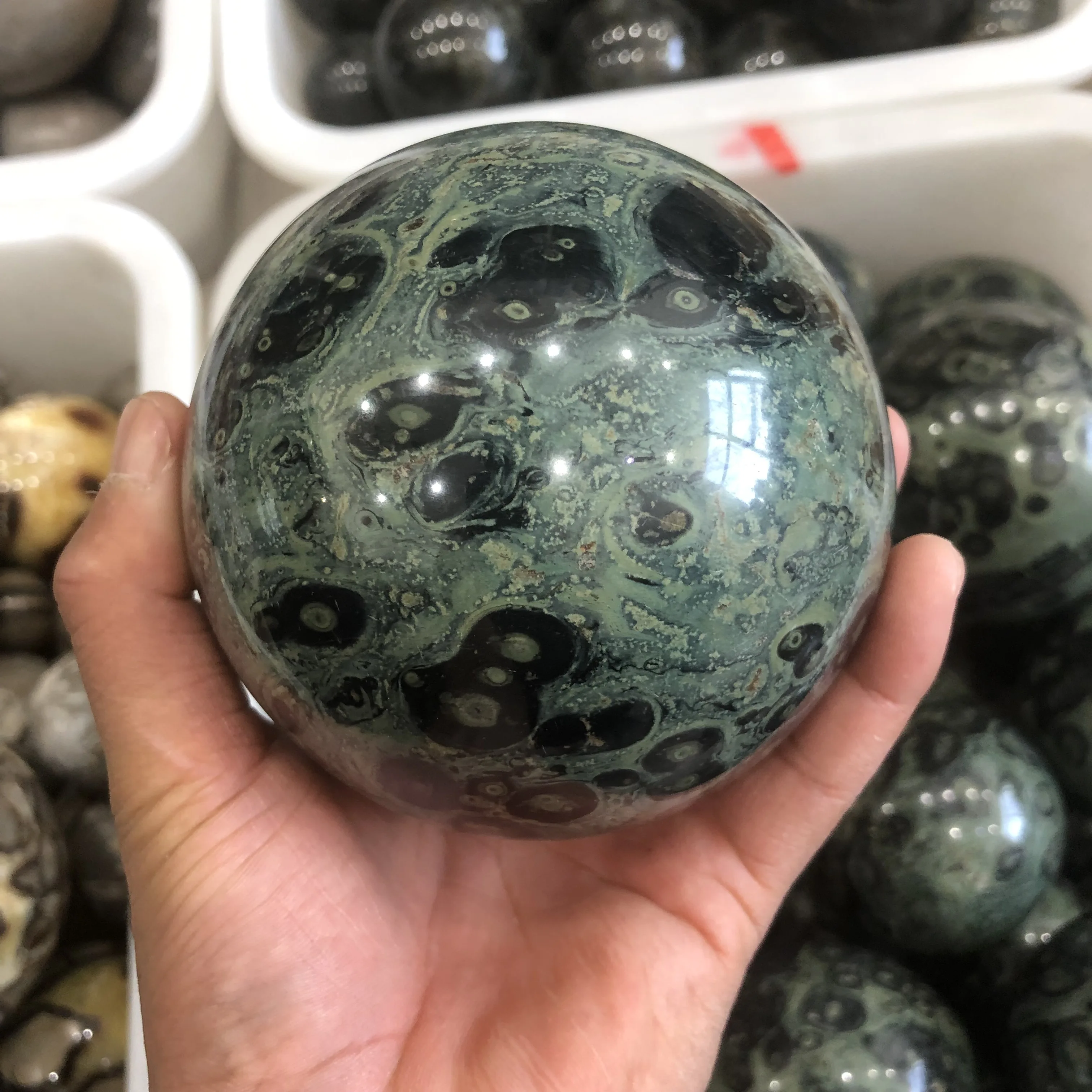 

Kambaba Jasper esfera gemstone Malaquita Pedra Natural Bolas De Cristal esfera