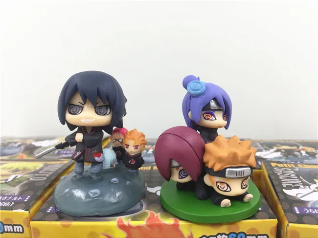 Аниме 6 шт./компл. Наруто орочимару Конан боль Hoshigaki Kisame Sasori Akatsuki члены Uchiha Itachi Sasuke