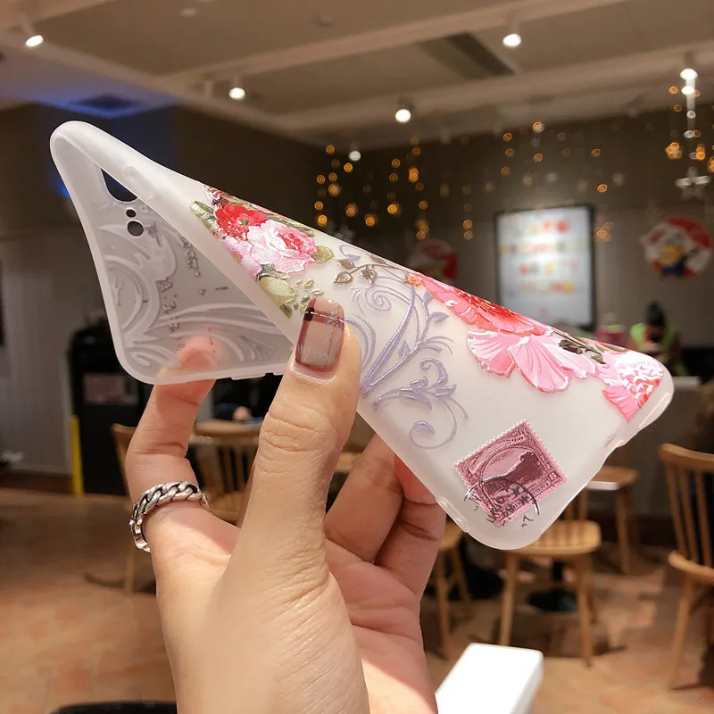 Прозрачный силиконовый чехол для телефона XCZJ с цветами iPhone 7 8 Plus XS Max XR розовые
