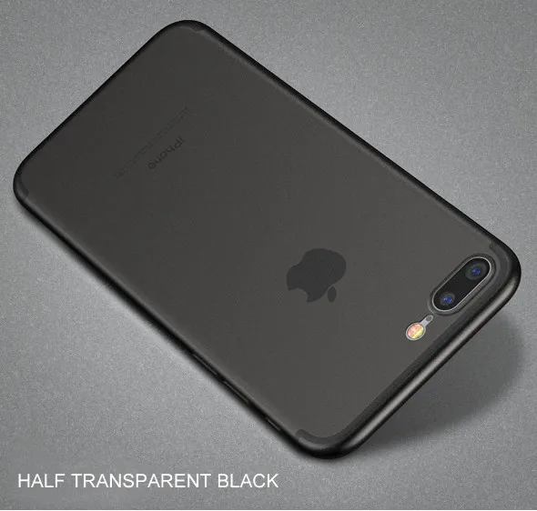 Transparent Black Ультратонкий защитный чехол для iPhone 7, 6, 6s Plus, 8, тонкий матовый чехол, чехол s для iPhone X, 7, 8 Plus, 6, 6s, чехол для телефона - Цвет: Transparent Black
