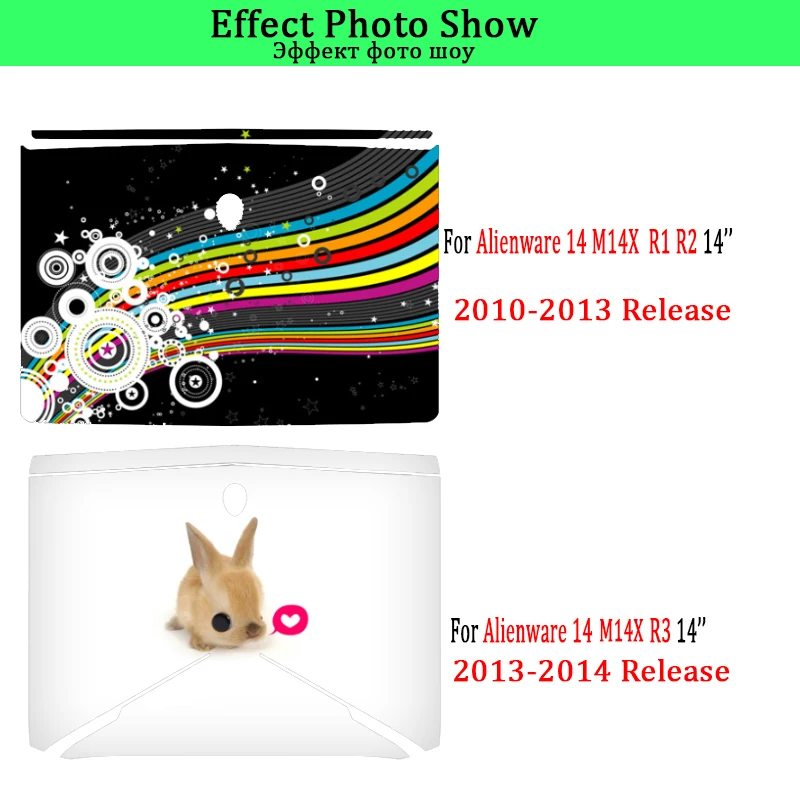 Наклейка для ноутбука Alienware 13 M13X R2 R3 2015 2016 защитная пленка 14 M14X R1 наклейка