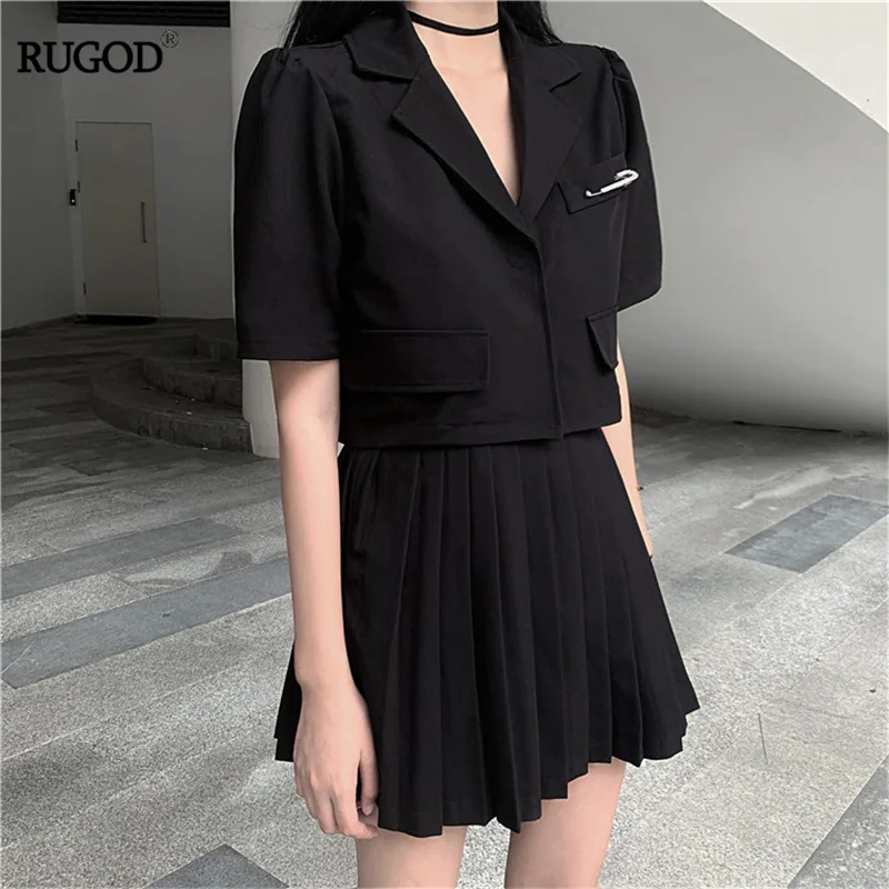 Женский костюм двойка RUGOD из двух предметов короткий Блейзер с высокой талией и