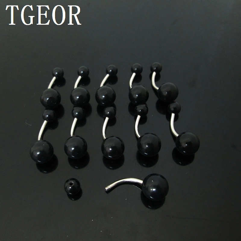 Лидер продаж оптовая продажа 100 шт. простой шар акриловое кольцо на пупок банан