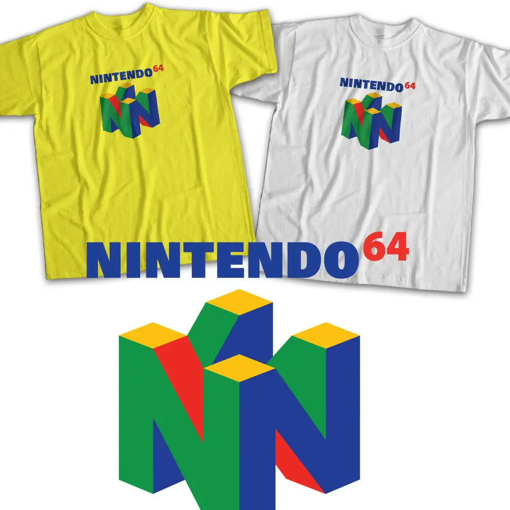 Фото Игровая ретро футболка для мужчин и женщин Nintendo 64 Symbol N64 унисекс|Мужские футболки|