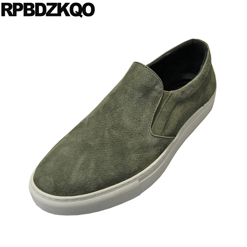 High Quality Slip On Luxury Soft New Flats Black Real Leather Summer Suede Men Shoes Breathable Fashion Stylish Driving Green | Обувь