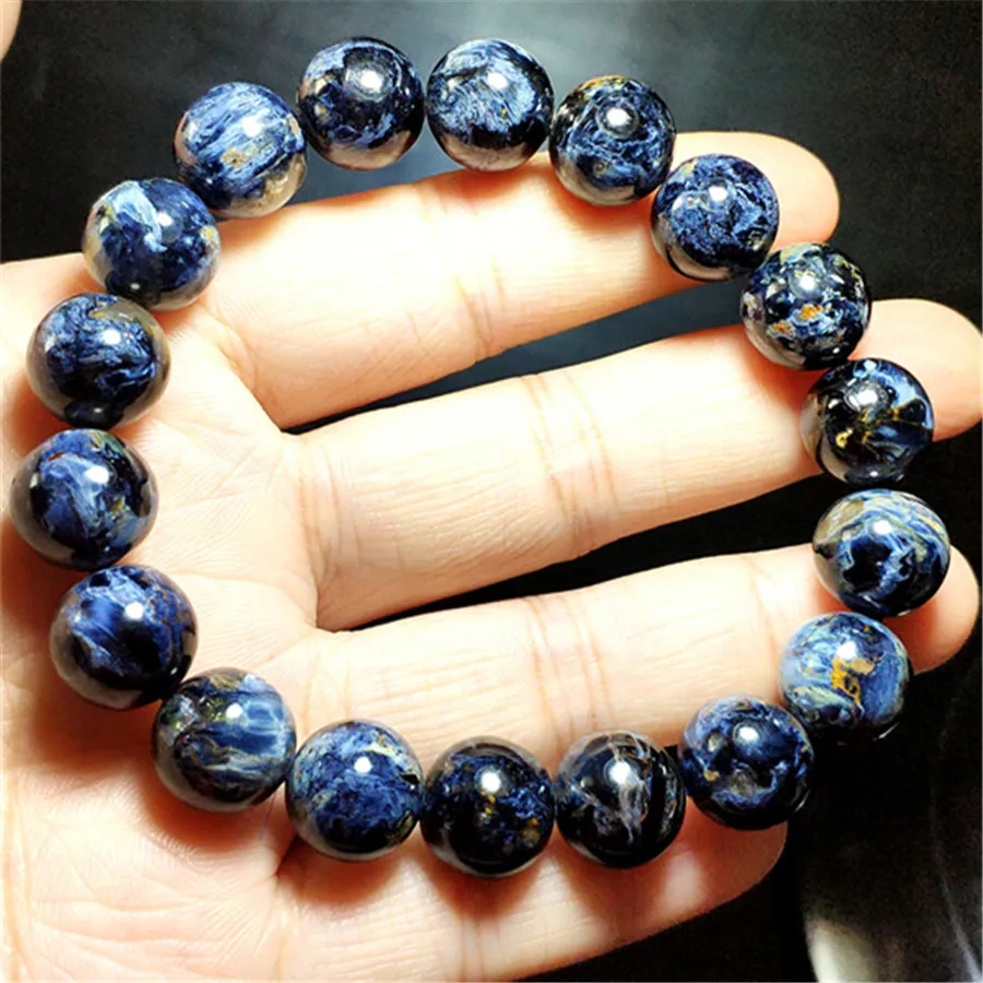 Женский и мужской браслет с бусинами AAAA из натурального синего материала 11 5