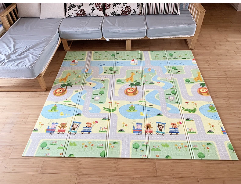 Детский Блестящий складной игровой коврик 180X200 см/71X79IN детский игровой коврик 1 см/0.4IN толщина ковер с рисунком водонепроницаемый Противоскользящий коврик
