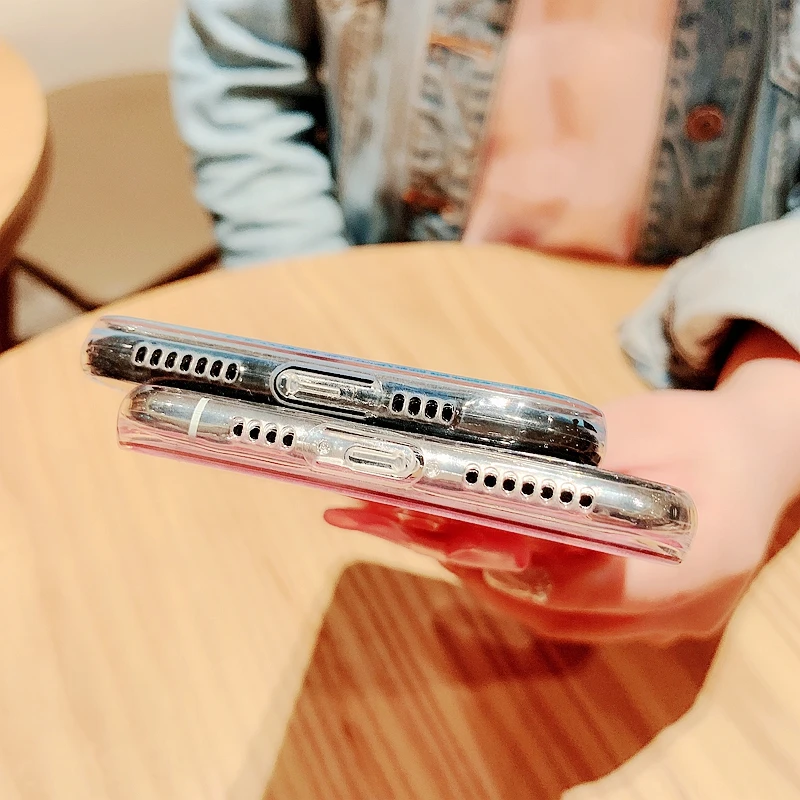 Роскошный чехол для Iphone X Xs Max 7 8plus 6s Xr с блестками и бантом мягкий прозрачный из
