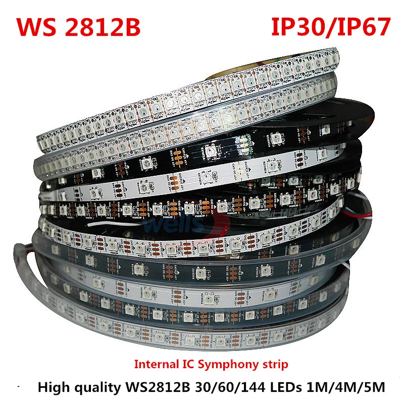 Светодиодный 0 5 м/72 светодиодный s WS2812B полный Цвет встроенные катушки гибкая