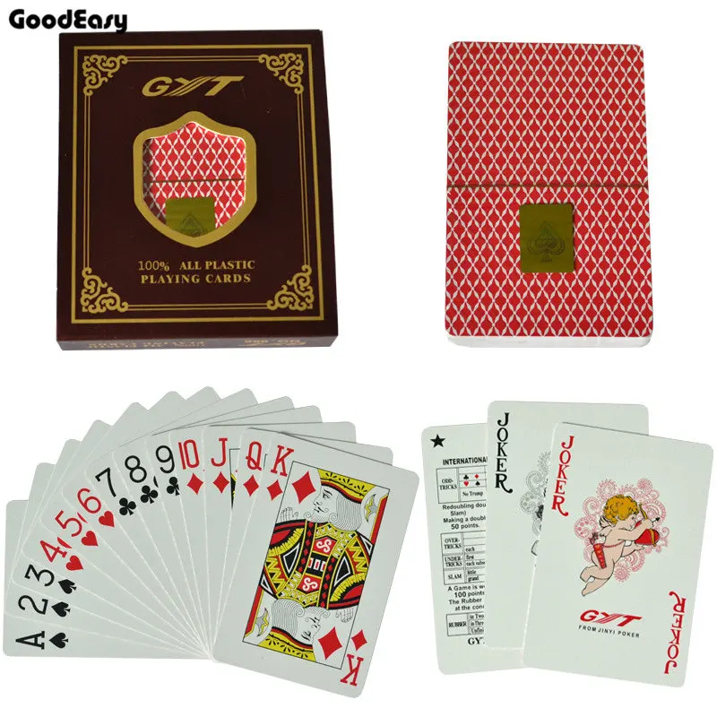 986-red GYT пластиковая игральная карта Texas Hold'em Poker игральная карта черный Джек настольная игра водонепроницаемая высокое качество - Цвет: 986-red