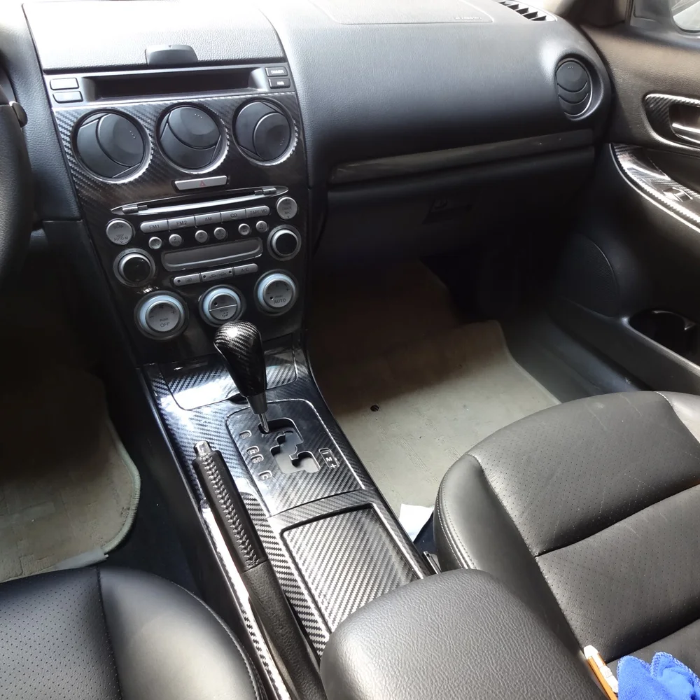 Для Mazda 6 2003 2015 внутренняя Центральная панель управления дверная ручка 5D наклейки