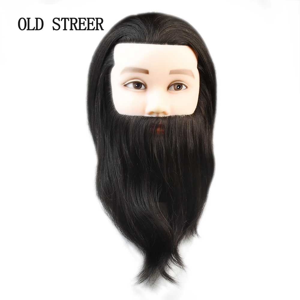 Мужской манекен с человеческими волосами голова бородой для причесок