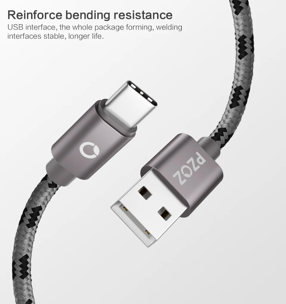 PZOZ 10 шт./лот USB кабель type C 3,1 кабель для Xiao mi 6 mi 5 S mi x 2 A1 huawei mate 10 9 P20 Lite Pro телефонный шнур для передачи данных