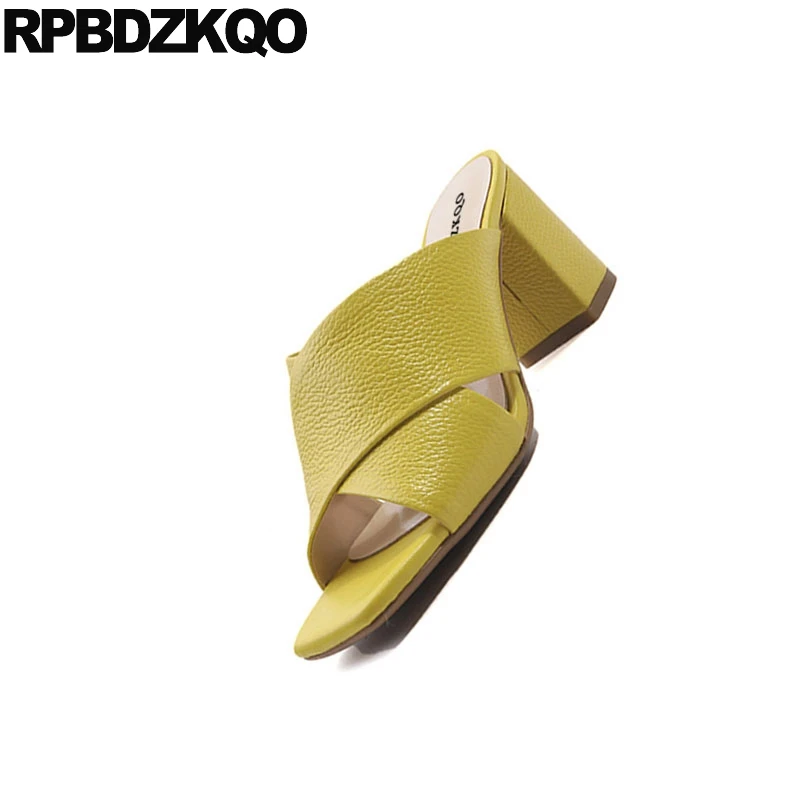 толстый мягкий дизайнерские сандалии женщины люкс 2018 желтый высокий каблук