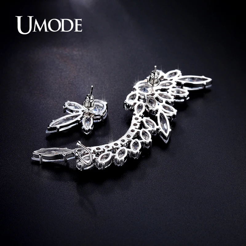 Женские серьги пусеты UMODE брендовые неподходящие гвоздики белого и золотого