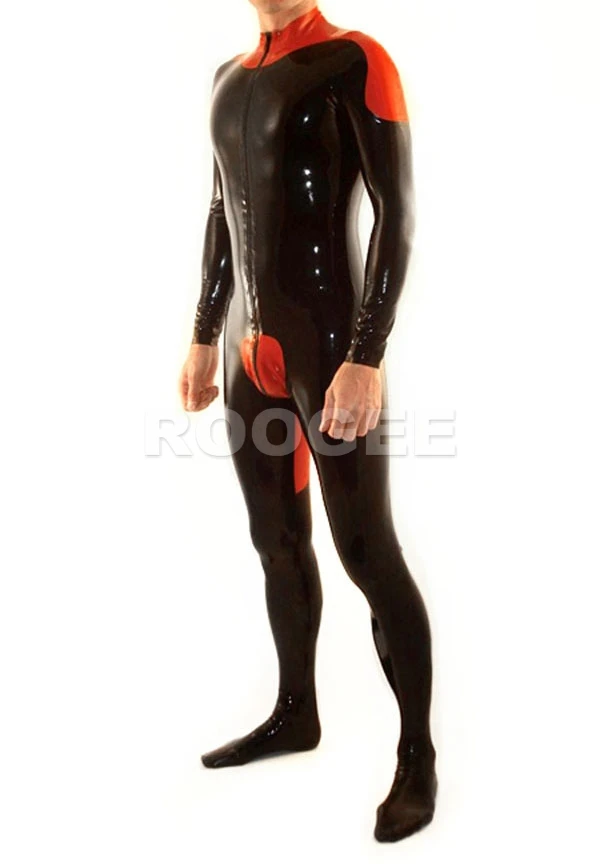 

Rubber suit straitjacket Men 's latex zentais