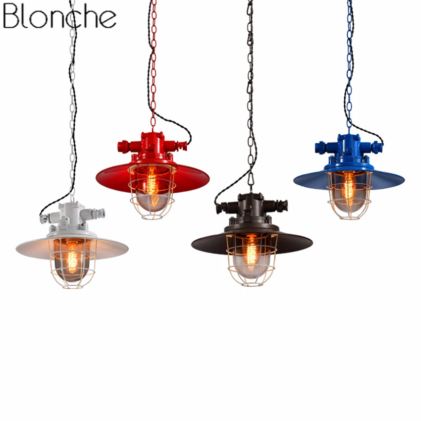 Vintage Pendant Lights Colorful Metal Hanglamp Loft Industrial Decor Hanging Lamp for Restaurant Bar Kitchen Home Light Fixtures | Освещение