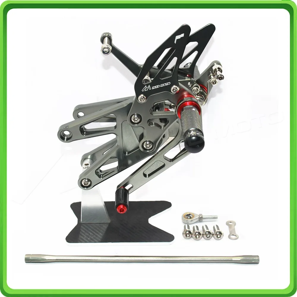 

Adjustable Rearsets Rearset Footrest Foot Rest Pegs fit for Yamaha R6 YZF-R6 2003 2004 2005 & YZF-R6S 2006 2007 2008 2009 Gray