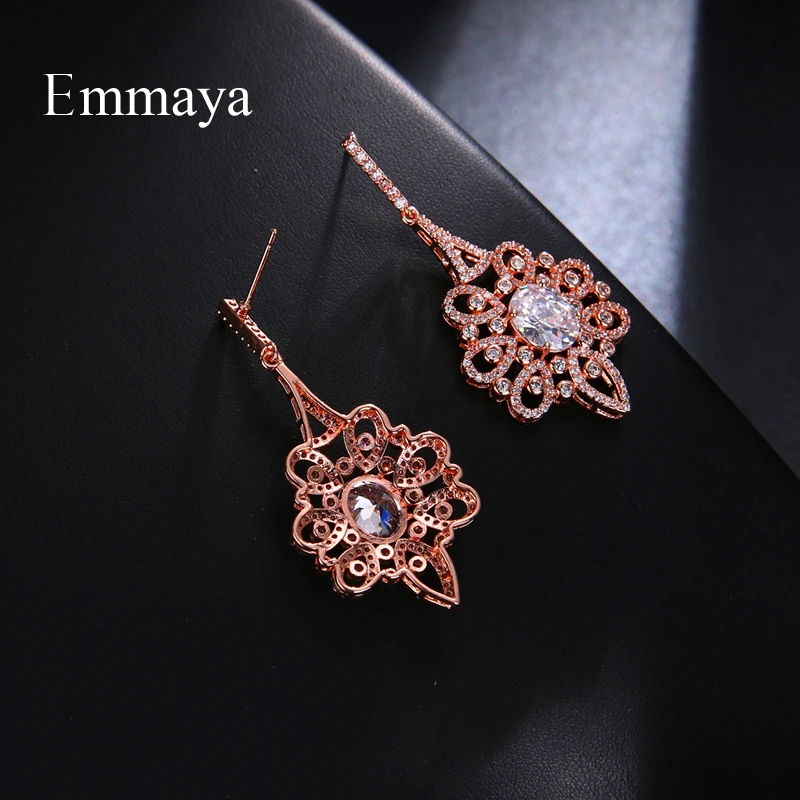 EMMAYA роскошные сверкающие серьги подвески с большим кубическим цирконием для