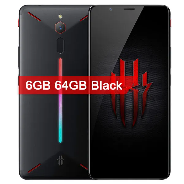 6GB 64GB Black Мобильный телефон zte Nubia Red Magic Game, 6 дюймов, четыре ядра, 6 ГБ, 64 ГБ, полный экран, отпечаток пальца, Android 8,1, 4G, LTE, смартфон - Цвет: 6GB 64GB Black