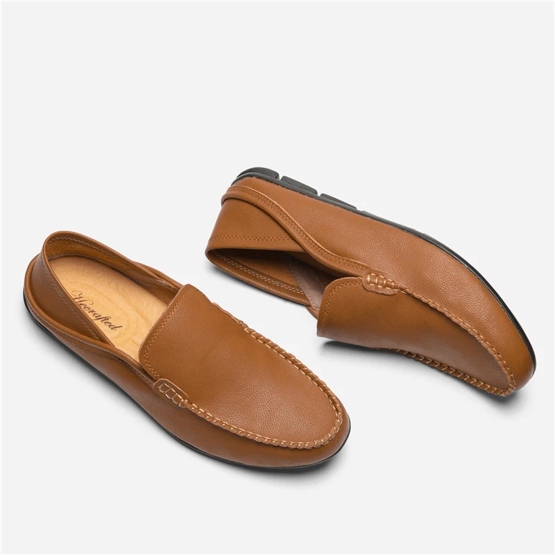 2018 Men leather shoes driving luxury fashion designer brand casual men #8996 | Обувь