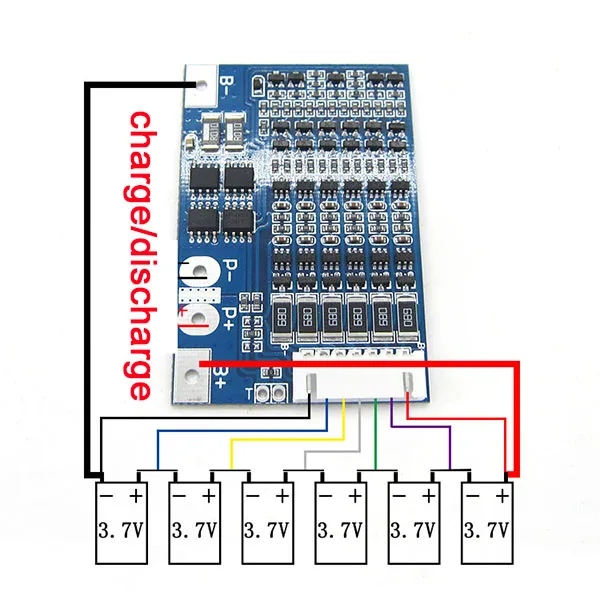Защитная плата для литий-ионных аккумуляторов 6S 8A 22 2 в 25 BMS PCM с балансировкой LicoO2