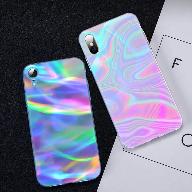 Модный цветной радужный мягкий силиконовый чехол для Apple iPhone 11 Pro XS MAX XR X 7 8 Plus 6 6s 5 5C
