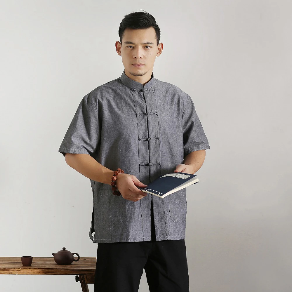 Куртка мужская демисезонная из 100% хлопка с длинным рукавом|man spring|chinese tangtraditional