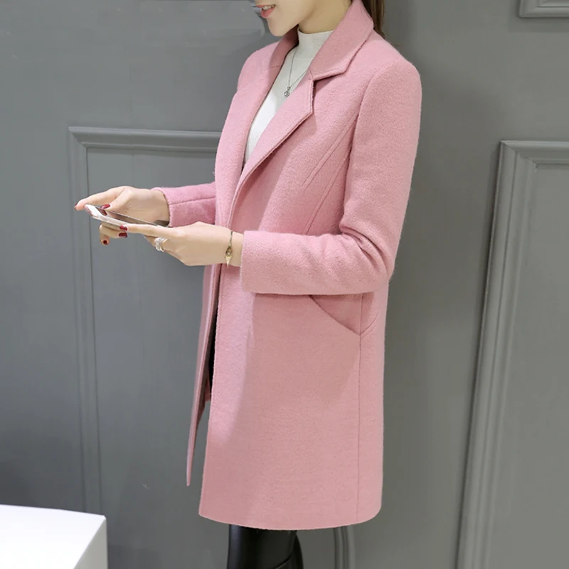 2019 длинное кашемировое шерстяное пальто средней длины женские зимние куртки и на