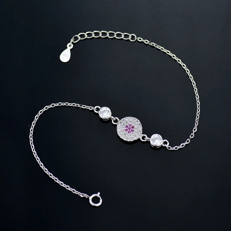 Tisvina Blue Evil eye Bracelets for Women 925 Sterling Silver Jewelry Heart &amp Crown Chain Bracelet With CZ Fine Workmanship | Украшения