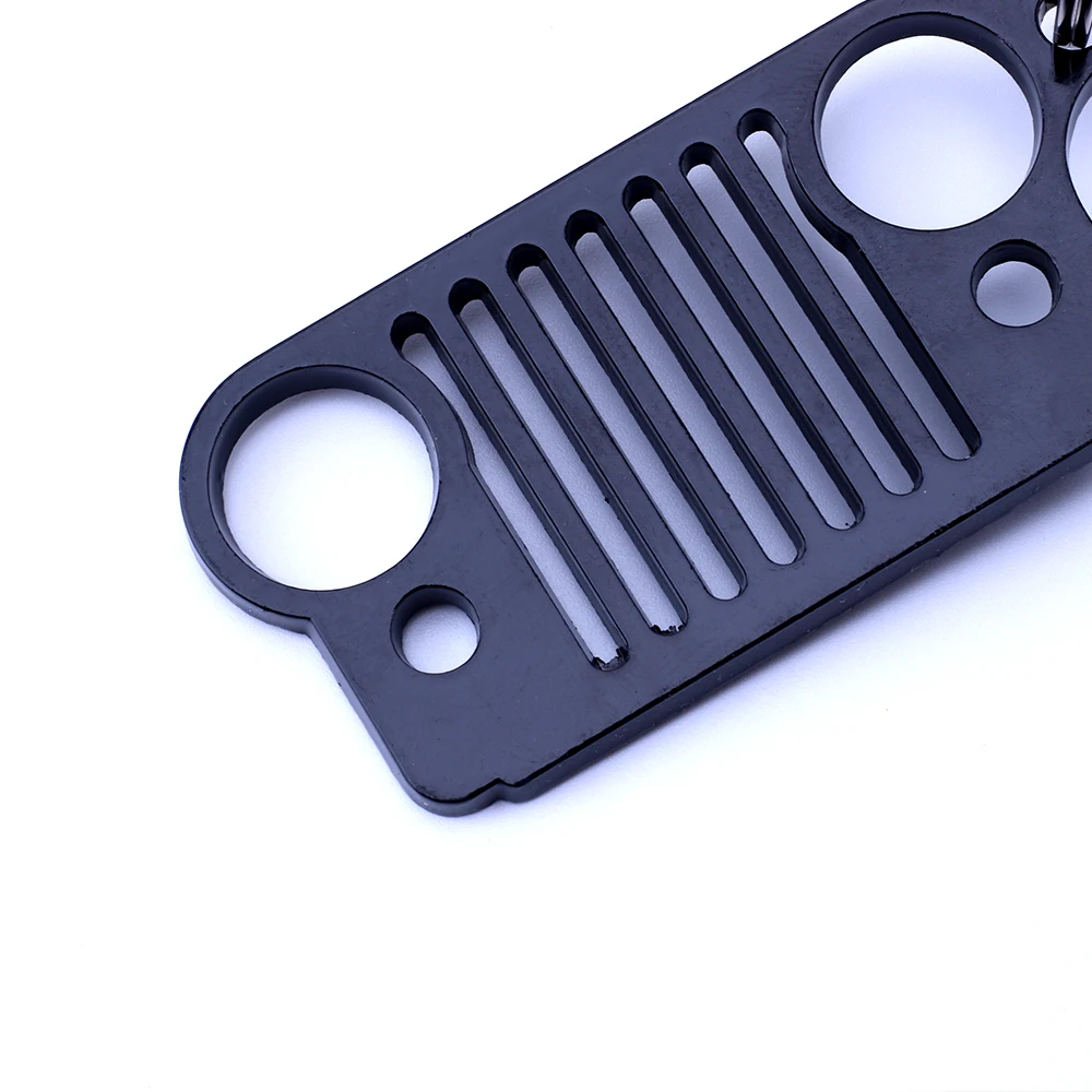 2018 дешевая цена Черная Нержавеющая Сталь Гриль брелок автомобильный с кольцом