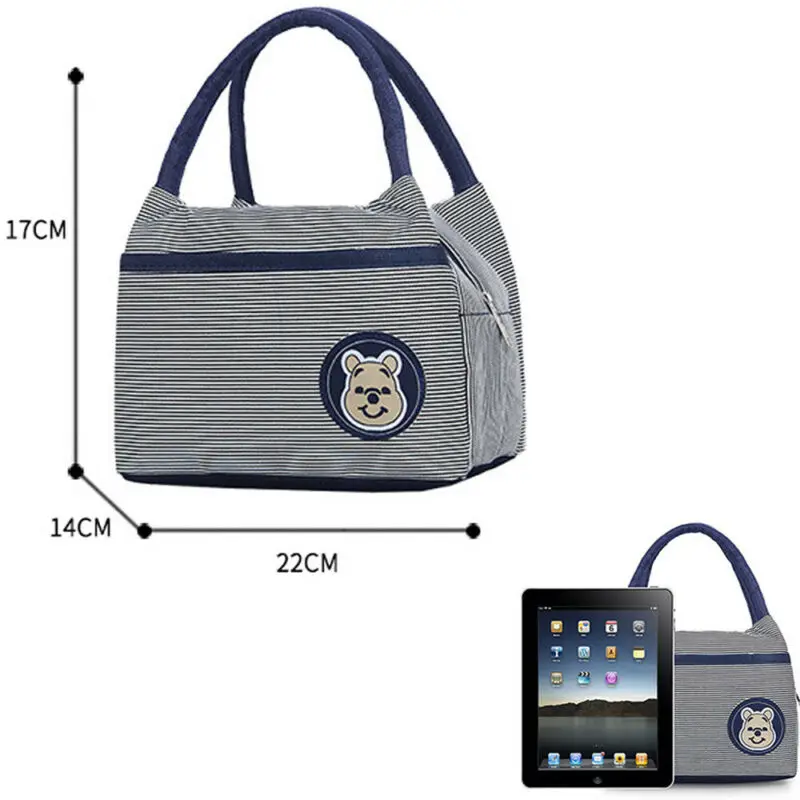 Women Men Cooler Insulated Stripe Picnic Lunch Bag Portable Box for Thermal Food | Дом и сад