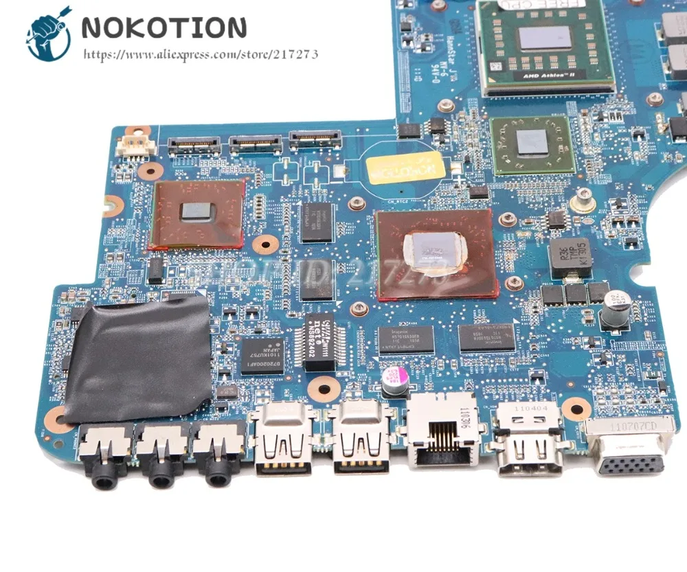 NOKOTION 641576-001 для hp PAVILION DV7 DV7-6000 Материнская плата ноутбука Socket S1 DDR3 RS880MD HD6650 1 ГБ Бесплатный процессор