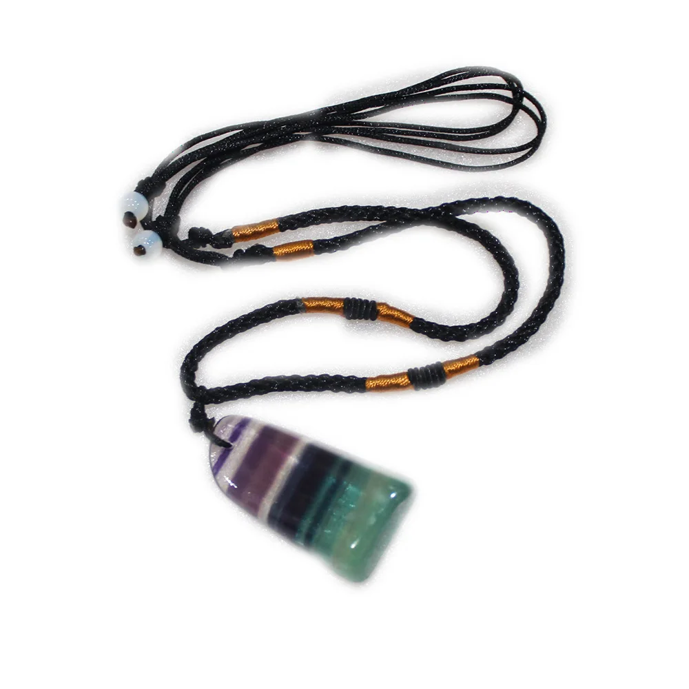 1 шт. подвеска из натурального кристалла ожерелье цветного флюорита кварцевые