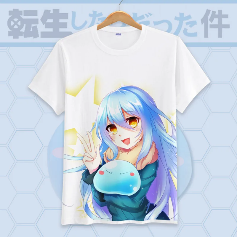 Футболка Tensei Shitara Slime Datta Ken с мультяшным принтом и коротким рукавом футболка для