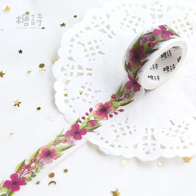 1 шт. DIY Бумага японская клейкая лента из рисовой бумаги девушки цветы звезды украшения клейкие ленты Скрапбукинг наклейки 5 м - Цвет: M0123 HuaXingLe20mm