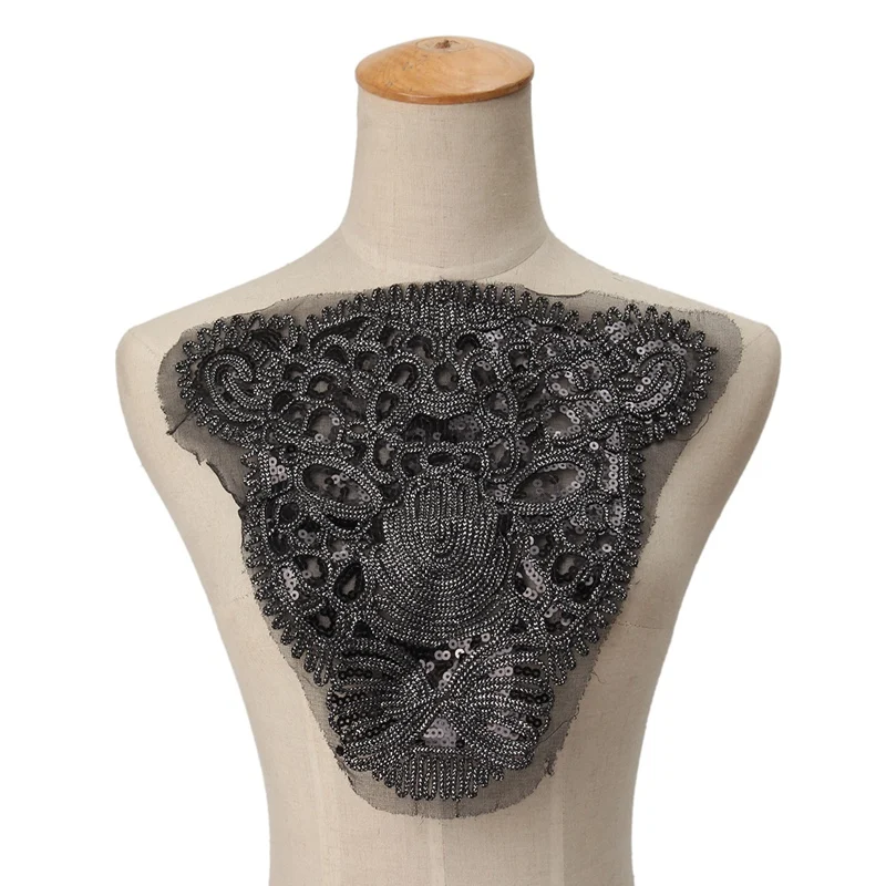 Пантера блестки вышитые железные на присосках для одежды DIY мотив стразы Бусины