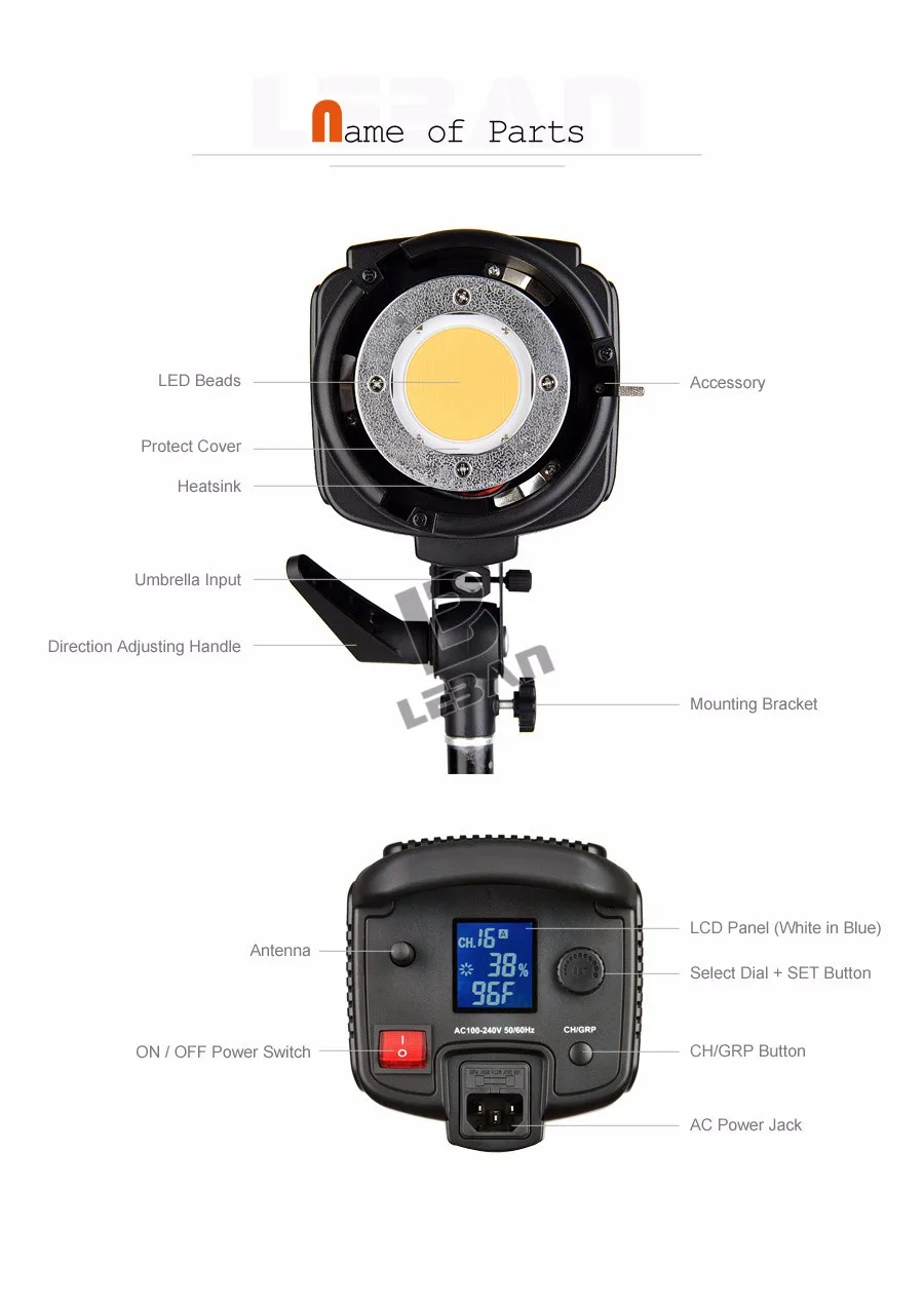 DHL 2x Godox SL-200W 200Ws 5600K студийный светодиодный светильник для непрерывного фото-и видеосъемки+ пульт дистанционного управления